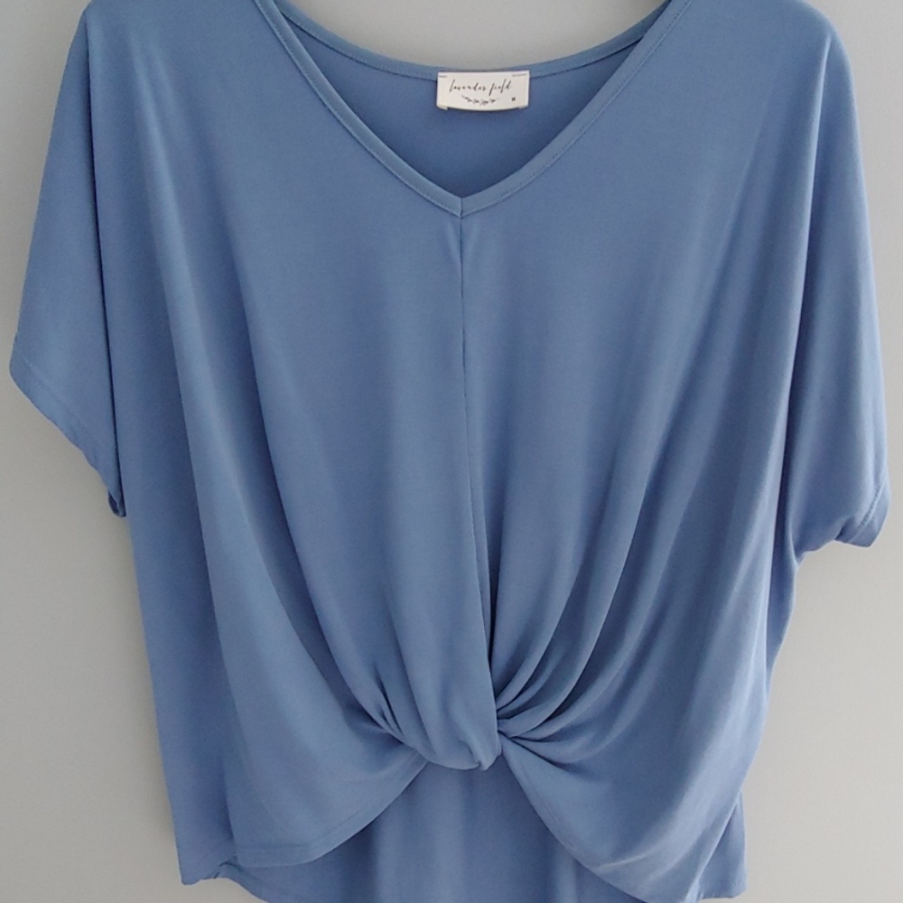 High-low Lavender Field Blue Top